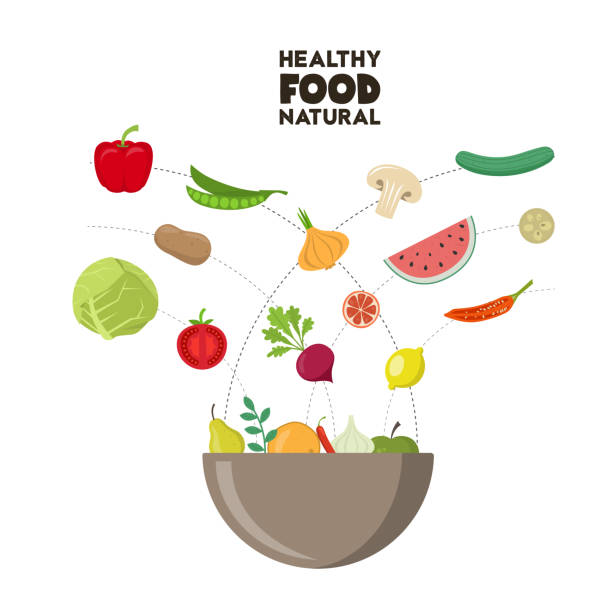 istock Vegetables on a plate. Healthy food vector illustration. 1157380230