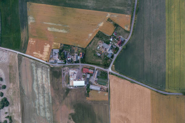 istock Topdown view of a small village. 1157381538