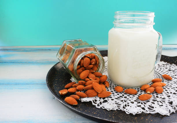 istock vegan milk of almonds 1157385634