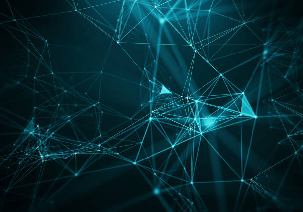 istock Abstract Blue Geometrical Background ..Futuristic technology style. Neon Sign . HUD Element . Elegant . Big data visualization . 1157386075