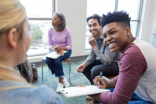 istock A teen boy interacts with his girlfriend during therapy 1157387063