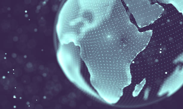 istock Data technology abstract futuristic illustration . Low poly shape with connecting dots and lines on dark background. 3D rendering . Big data visualization . 1157389601