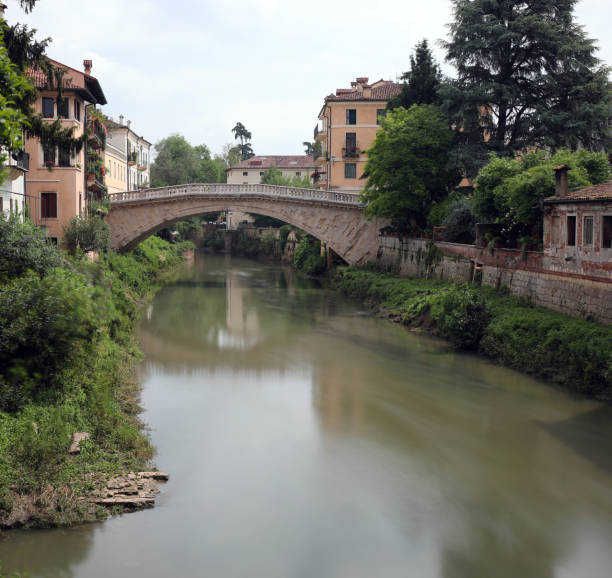 istock river called Retrone in Vicenza and the ancient Bridge 1157390744
