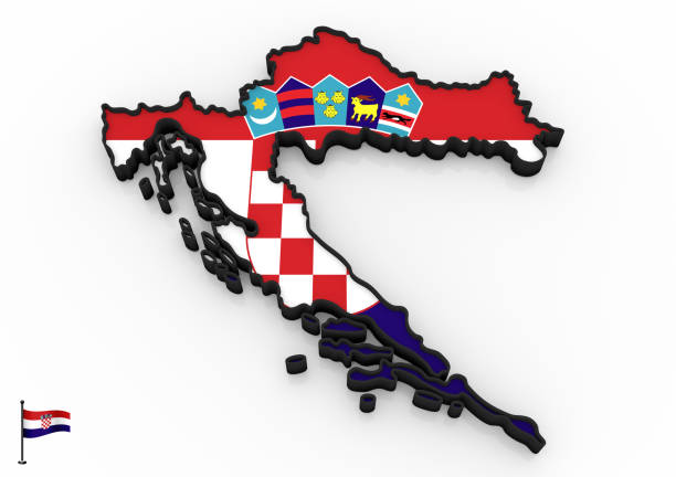 istock Croatia high detailed 3D map 1157390848