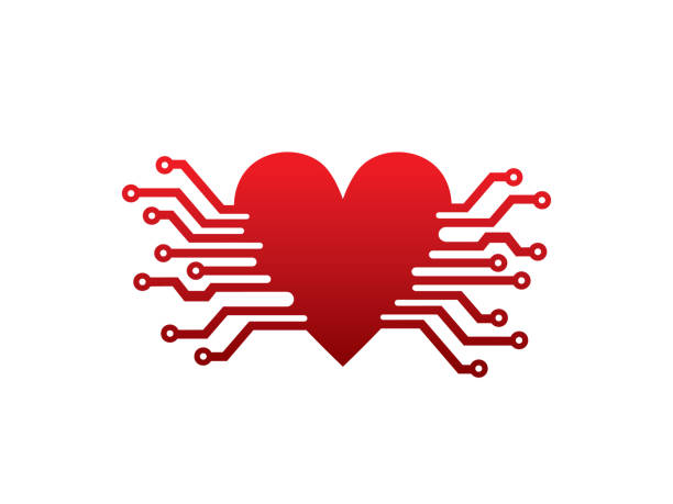 liebe tech vorlage, symbol, symbol - love teamwork cooperation machine stock-grafiken, -clipart, -cartoons und -symbole