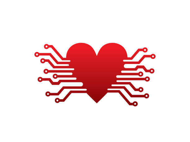 ilustrações de stock, clip art, desenhos animados e ícones de love tech template, icon, symbol - love teamwork cooperation machine