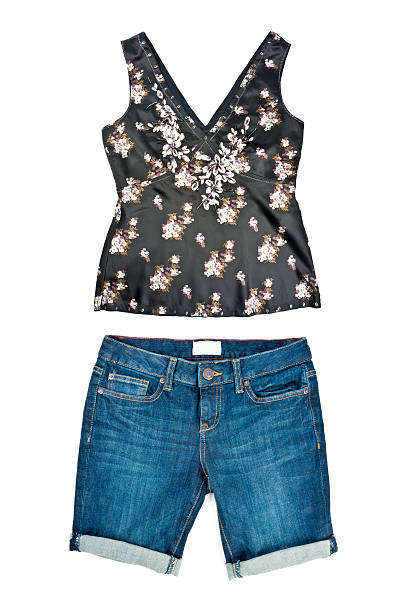 istock Silk Tank Top and Denim Shorts 115739670