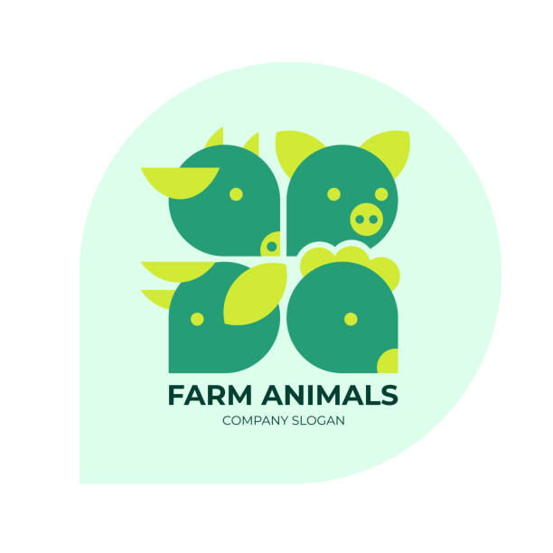 ilustraciones, imágenes clip art, dibujos animados e iconos de stock de icono de animales de ganado - animal husbandry
