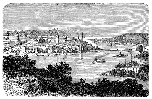 Steel engraving of Cincinnati is a city in Ohio, on the Ohio River.
Original edition from my own archives
Source : 