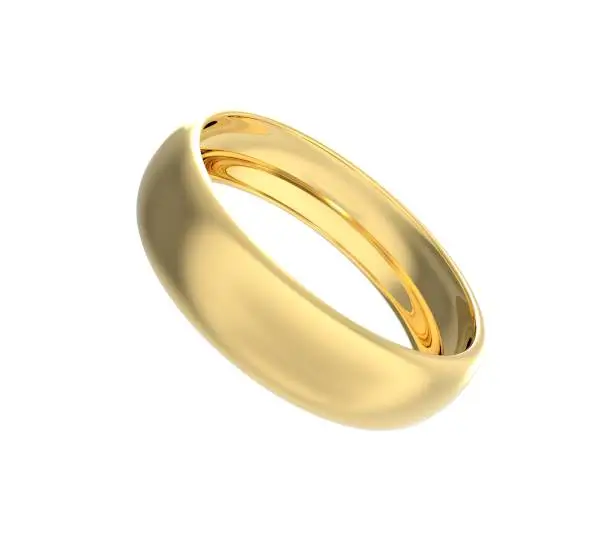 Gold Wedding Ring 3D Rendering