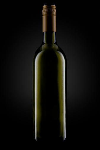 wine bottle isolated on a black. 3d illustration