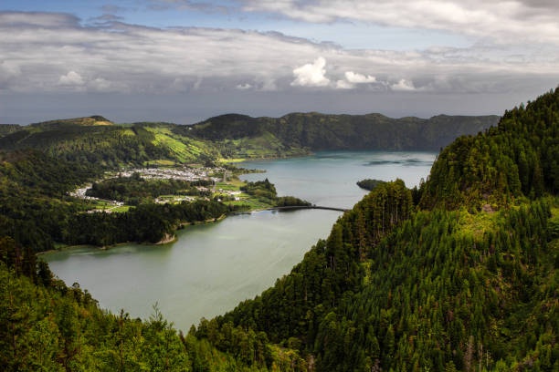 istock Volcanic lakes and vegetation 1157406075