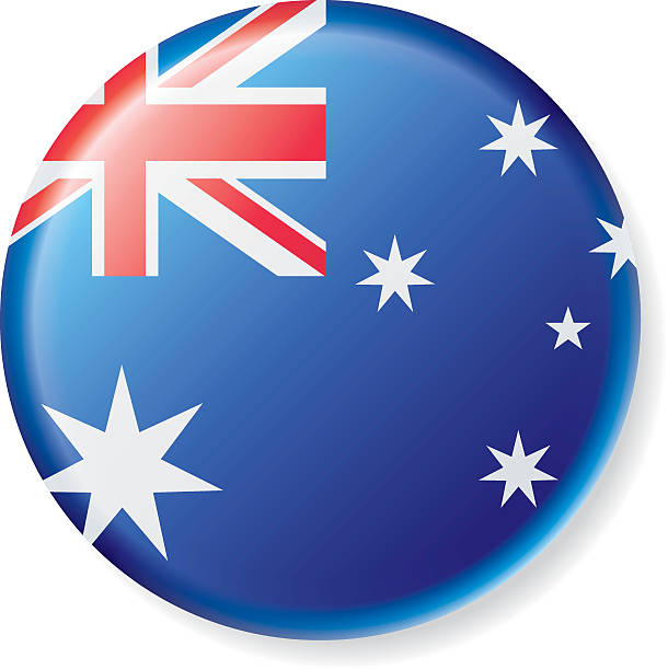 オーストラリア国旗サテンボタン - austrailian点のイラスト素材／クリップアート素材／マンガ素材／アイコン素材