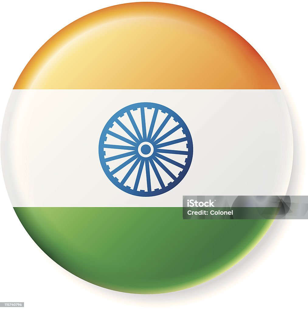 Инди�я атласа Флаг Кнопка - Векторная графика Без людей роялти-фри