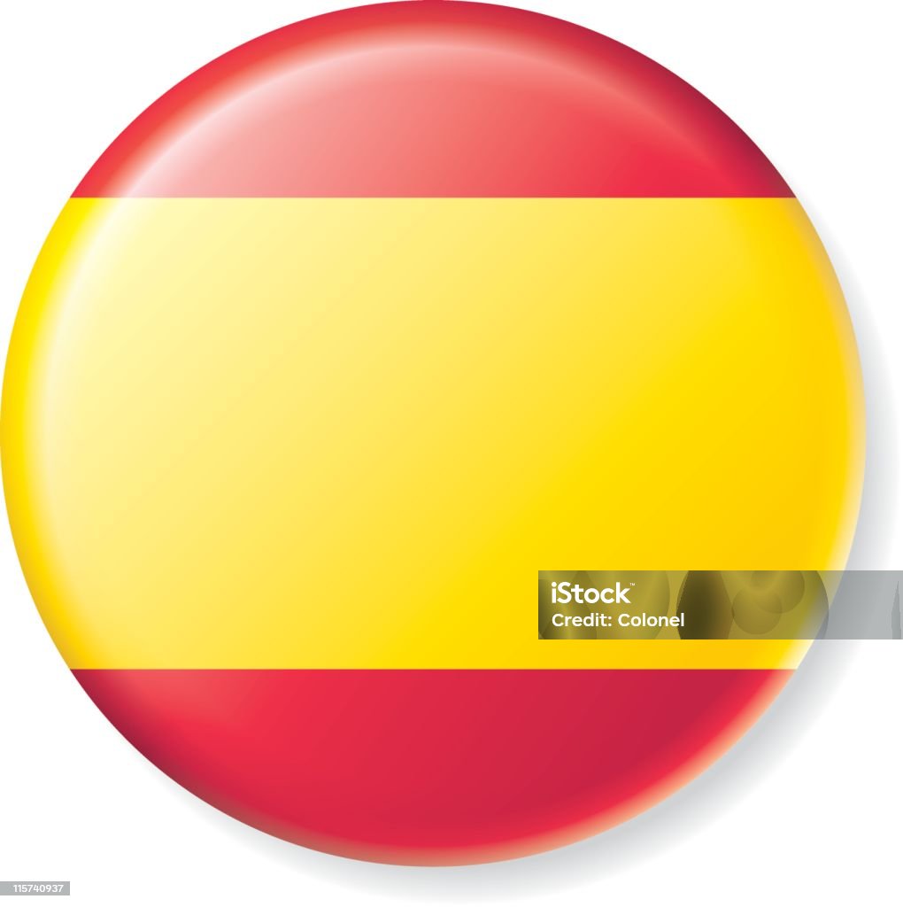 Espanha botões de bandeira de cetim - Royalty-free Bandeira arte vetorial