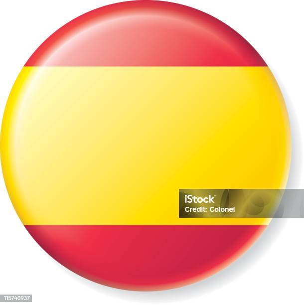 Espanha Botões De Bandeira De Cetim - Arte vetorial de stock e mais imagens de Bandeira - Bandeira, Bandeira Nacional, Bandeira da Espanha