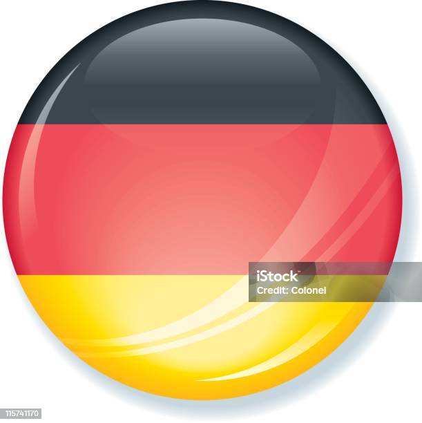Botão Brilhante De Bandeira Alemã Super - Arte vetorial de stock e mais imagens de Alemanha - Alemanha, Bandeira, Bandeira Nacional