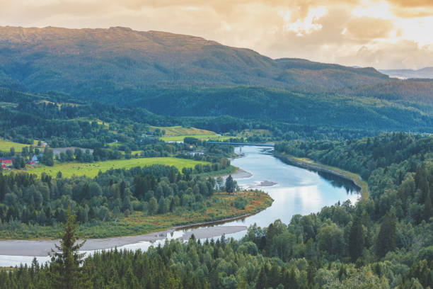 istock River in a mountain valley. Beautiful nature of Norway 1157412908