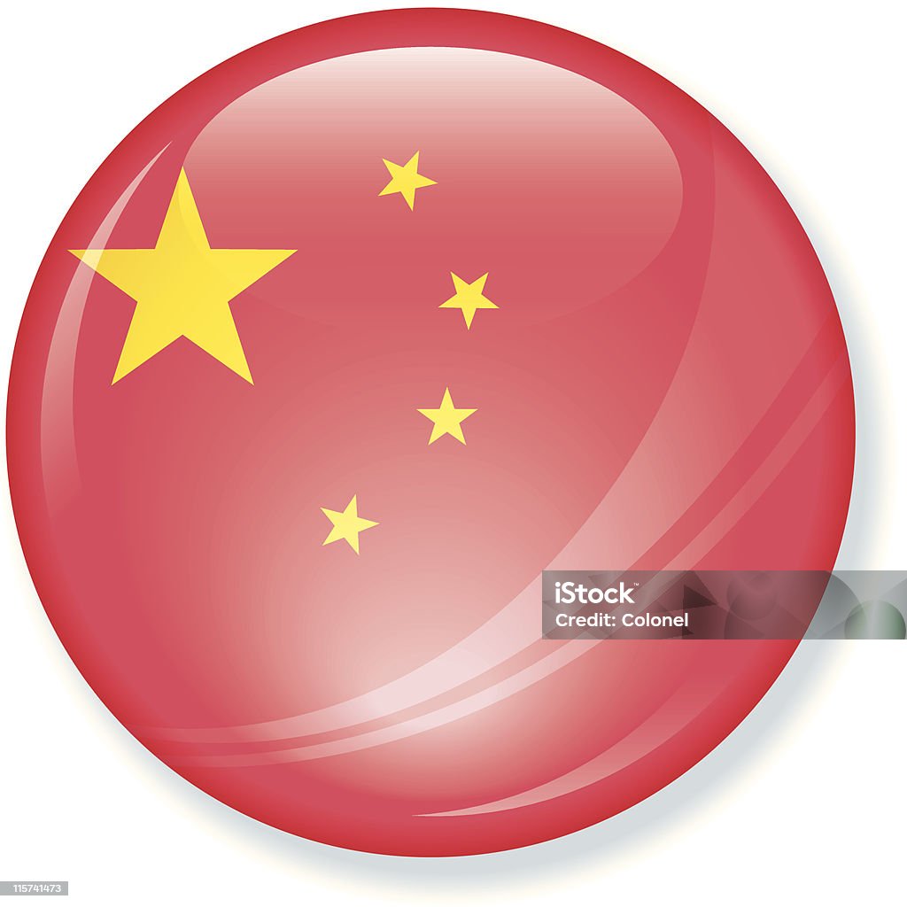 Bandera de China, Super brillante - arte vectorial de Bandera libre de derechos