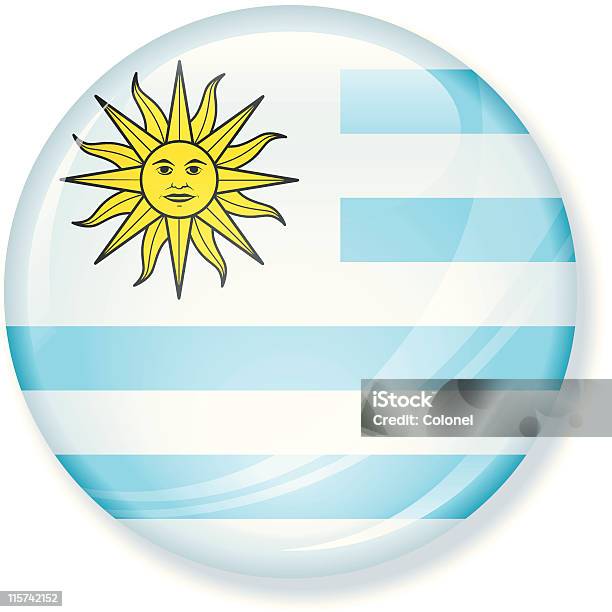 Uruguayische Flagge Super Glänzenden Stock Vektor Art und mehr Bilder von Bedienungsknopf - Bedienungsknopf, Farbbild, Flagge