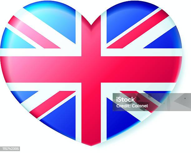 Patriotismusbritain Herz Stock Vektor Art und mehr Bilder von Britische Flagge - Britische Flagge, Farbbild, Flagge