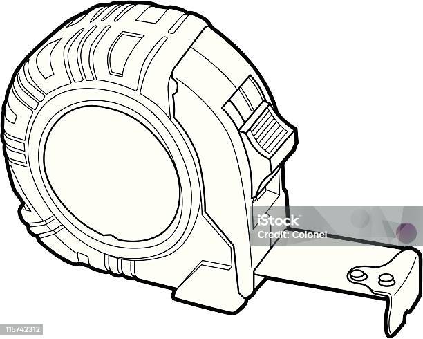 Vetores de Builder De Fita Métrica e mais imagens de Fita métrica - Fita métrica, Arte Linear, Contorno