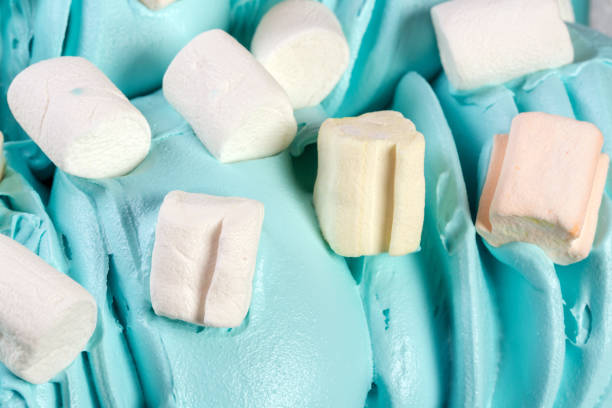 Close up of ice-cream with marshmellows