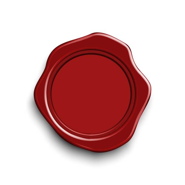 istock Realistic stamp wax seal. Rubber vintage red sealing wax. Template design for sign empty envelope, diploma, certificate, document. 1157432494
