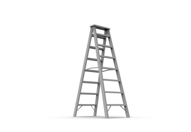 istock Metal Stairs isolated on white 3D Rendering 1157437724