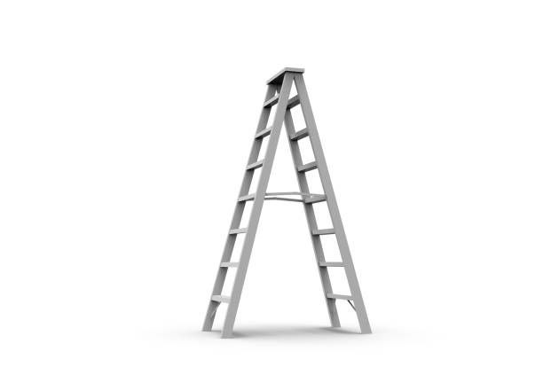 istock Metal Stairs isolated on white 3D Rendering 1157437728