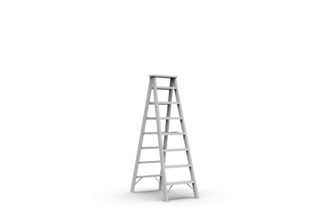 istock Metal Stairs isolated on white 3D Rendering 1157437754