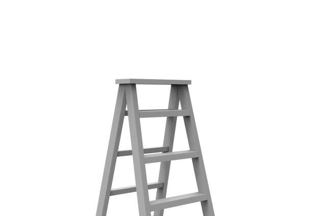 istock Metal Stairs isolated on white 3D Rendering 1157437756