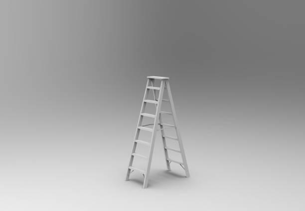 istock Metal Stairs isolated on white 3D Rendering 1157437772