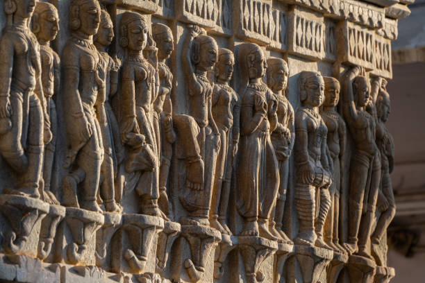 istock Ancient bas-relief with Apsaras at famous ancient Jagdish Temple in Udaipur, Rajasthan, India. 1157440887