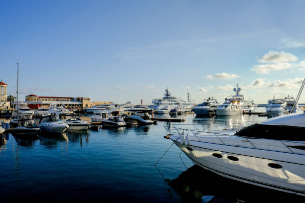 istock group of yachts are parked in the harbor 1157442653