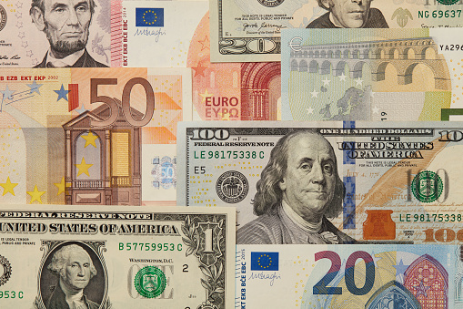 Euro dollar rate concept. Eur usd forecast photo. Eur usd exchange rate concept.