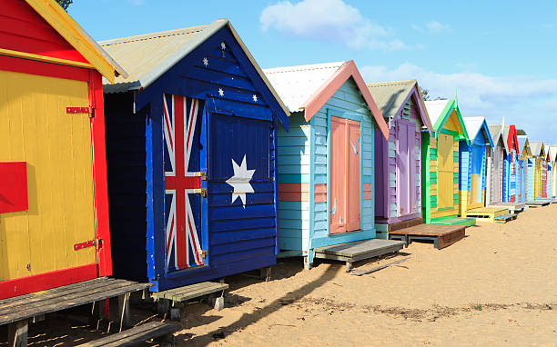 Brighton Beach Bathing Huts Brighton Beach Bathing Huts beach hut stock pictures, royalty-free photos & images