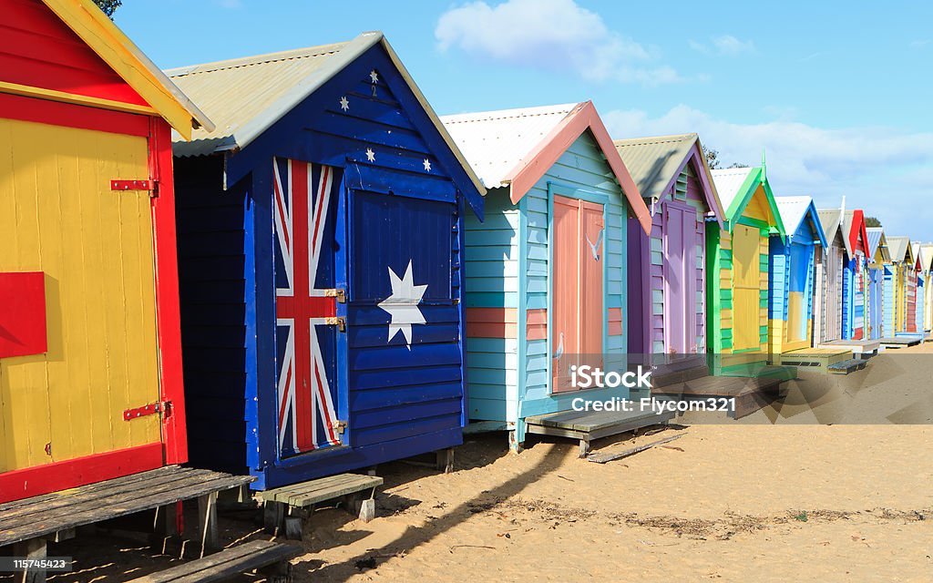 Huts de banho de Praia de Brighton - Royalty-free Melbourne Foto de stock