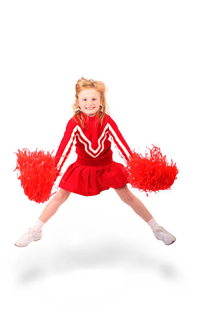 jumping cheerleader stock photo