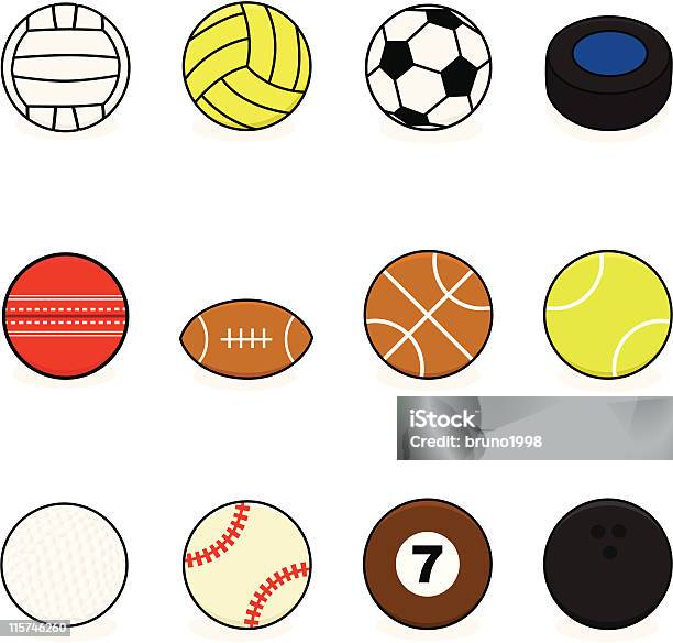 Ballons De Sport Vecteurs libres de droits et plus d'images vectorielles de Balle de baseball - Balle de baseball, Balle de golf, Balle ou ballon