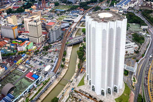 Aerial view of the area around Dayabumi Complex in Kuala Lumpur.