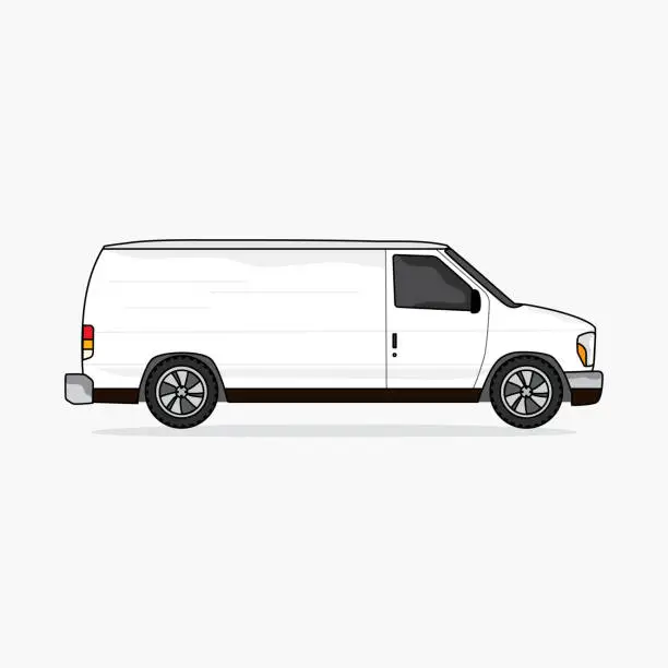 Vector illustration of van, vehicle used for transporting