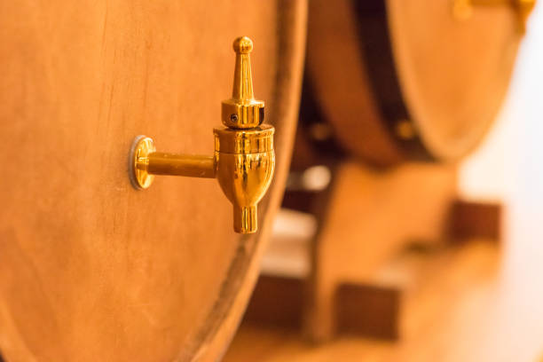 istock Blurred wooden barrels 1157475121