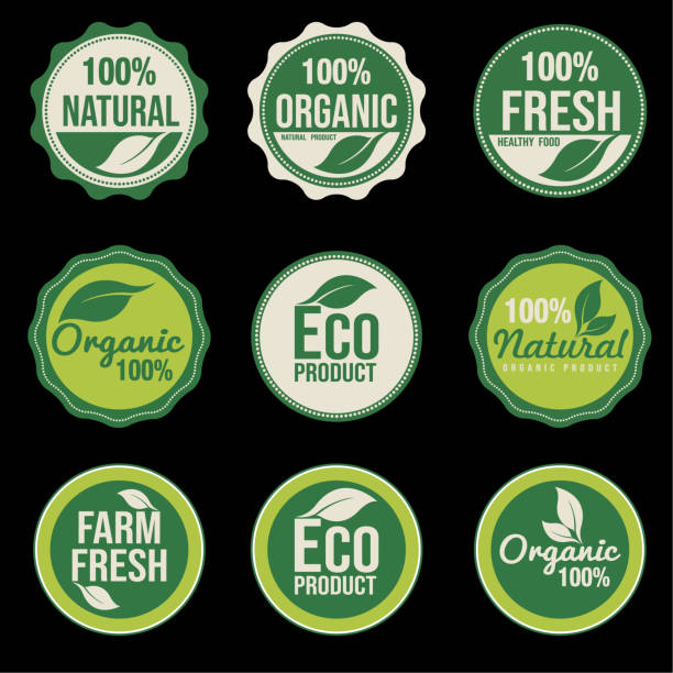 Organic food badge collection.vector illustration vector art illustration