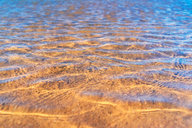 istock Clear smooth wave beach with sand texture background. Copy space on nature and environment concept. 1157478282