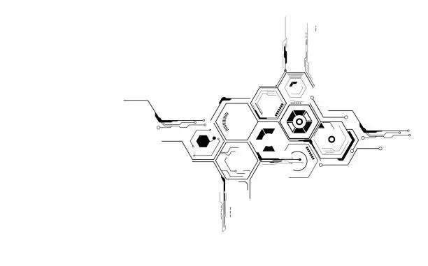 Vector illustration of Abstract Hexagonal structures in technology and science style for you design. vector illustrater eps10
