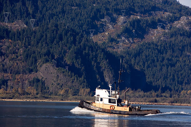 istock Yellow Tugboat on the water. 115749110