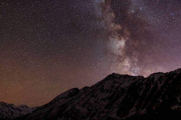 istock Beautiful starry sky, tall mountain, night view 1157492452