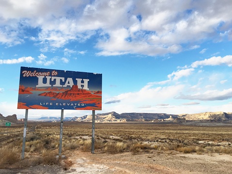 Utah sign billboard along the road
