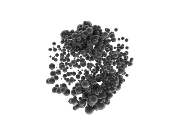 bunch of black balls on white background